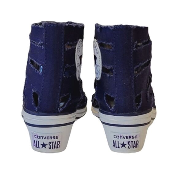Converse Chuck Taylor All Star Blue Hi-ness Cutout Wedge Heel Sneaker Shoe Sz 7 - Picture 5 of 11